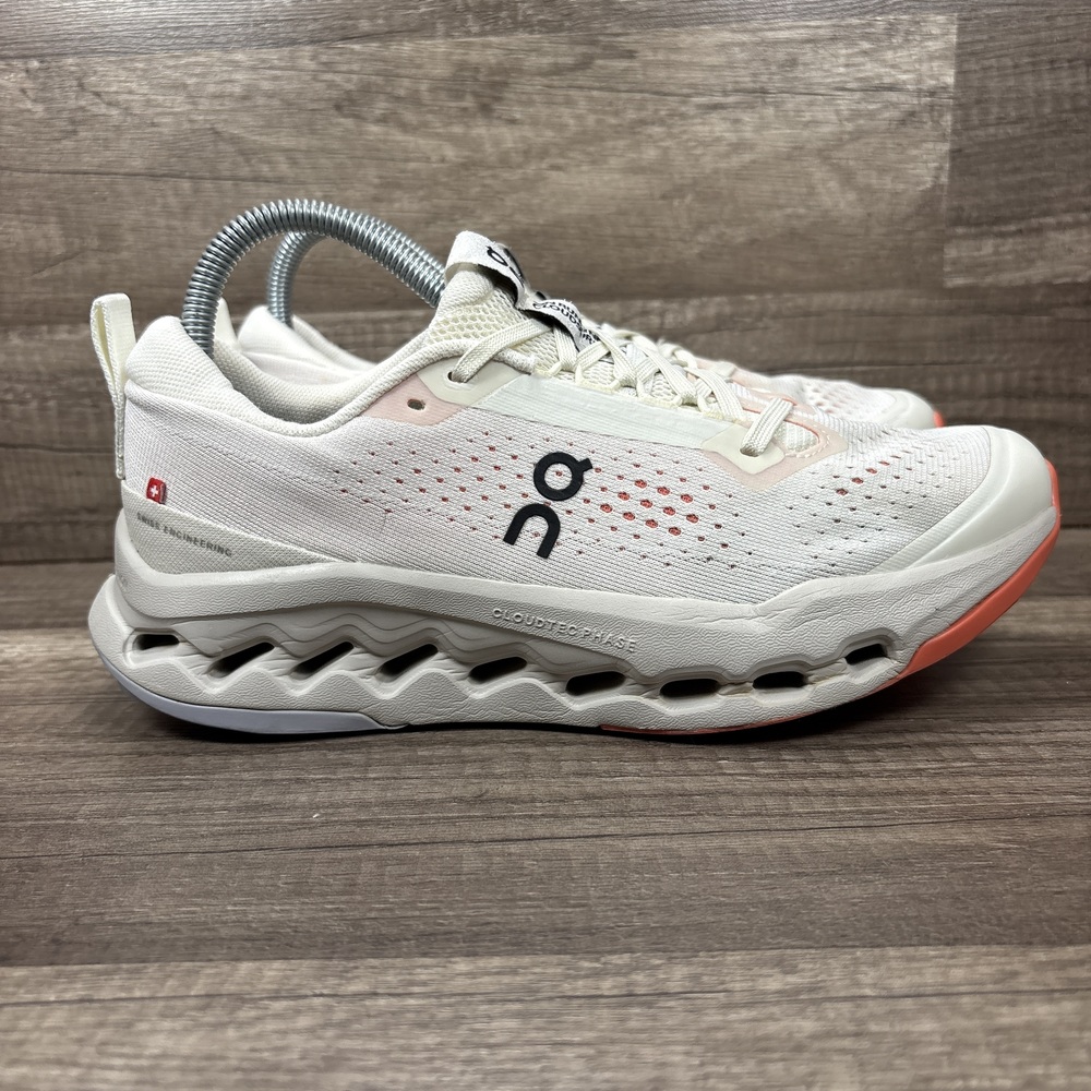 On Cloudsurfer Trail Tan Gray Womens US Size 8 EUR 39 Running Shoes